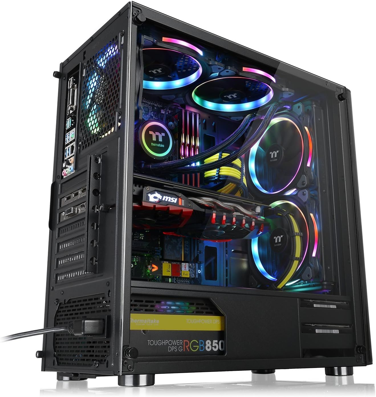 Table detailing radiator and all-in-one liquid cooler compatibility for the Thermaltake V200 chassis.