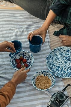 Enamelware Cereal Bowl, 20 ounce, Black/White Splatter (Single)