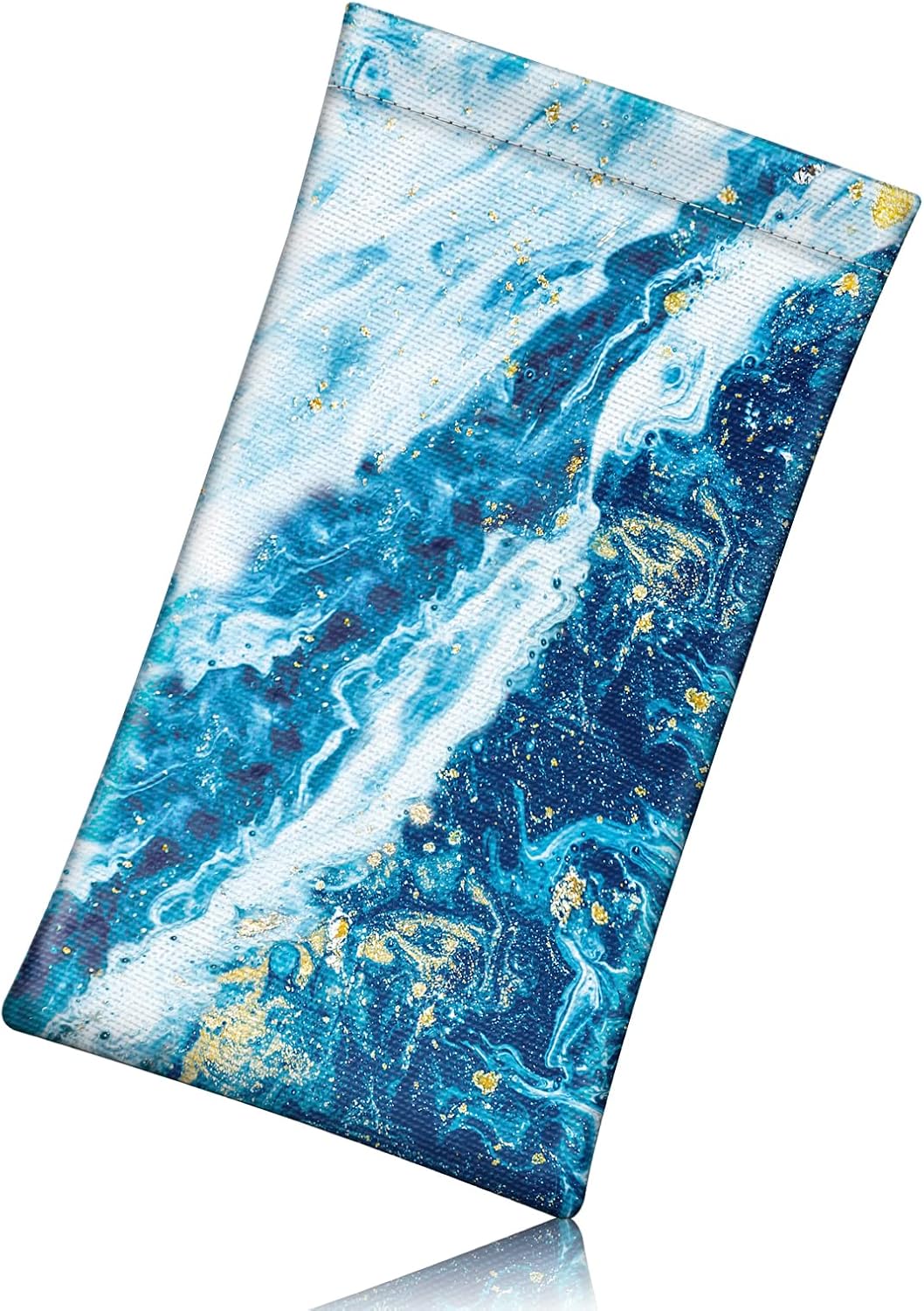 FINTIE Soft Eyeglasses Case with Cleaning Cloth, Portable Squeeze Top Vegan Leather Glasses Pouch, Sunglasses Eyewear Bag