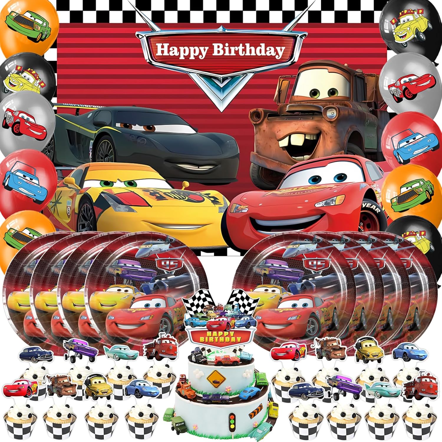 Cars Birthday Decorations Cars Theme Party Supplies for Kids Boys