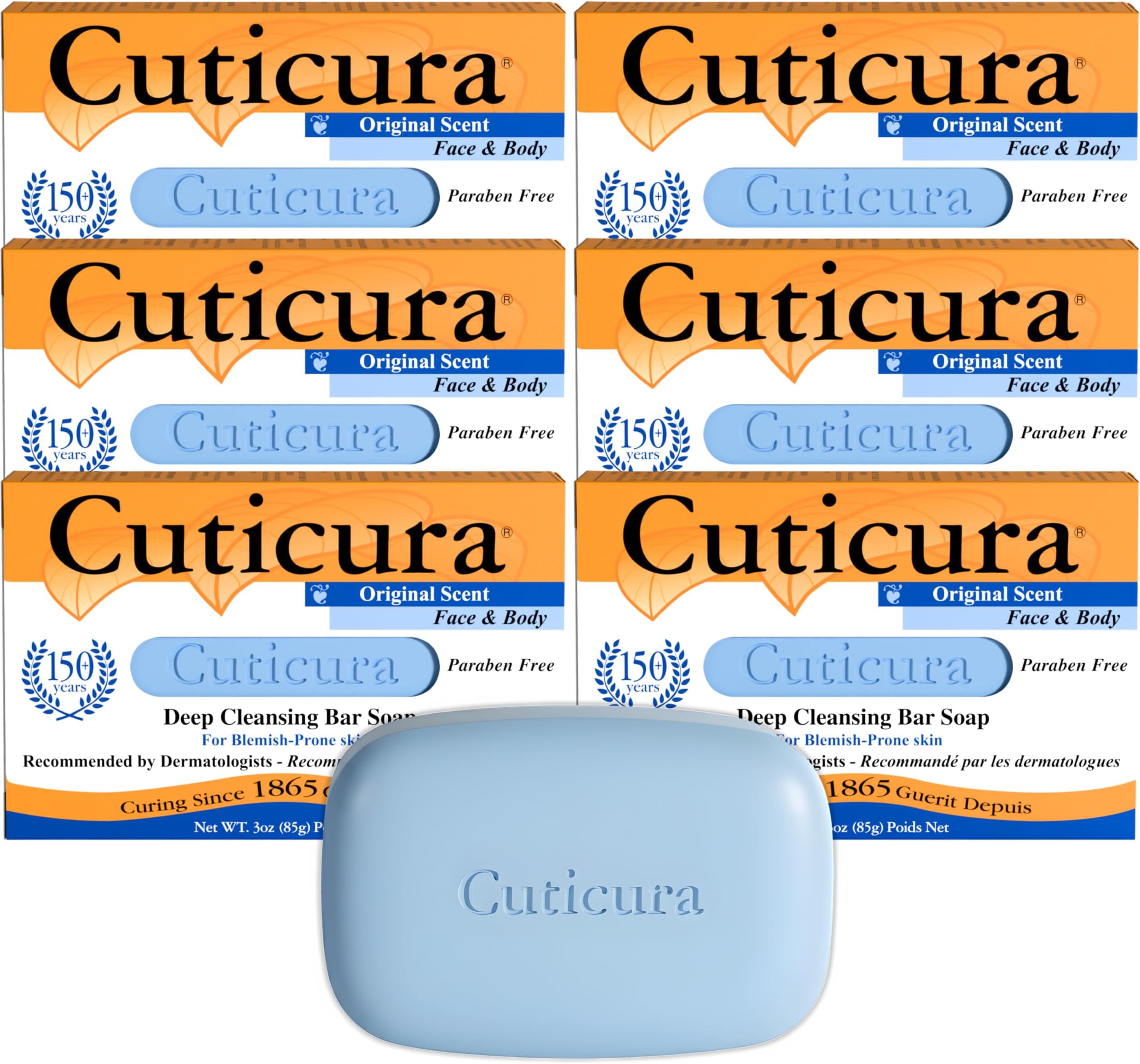 Medicated Anti-Bacterial Bar Soap, Original Formula, 3 oz bar (Pack of 6)