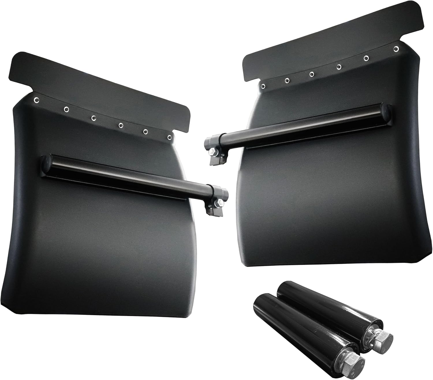 24"x24" Poly Quarter Fenders for Semi Truck Fenders Set of 2 Universal Heavy Duty Black Quarter Fenders with Mounting Posts
