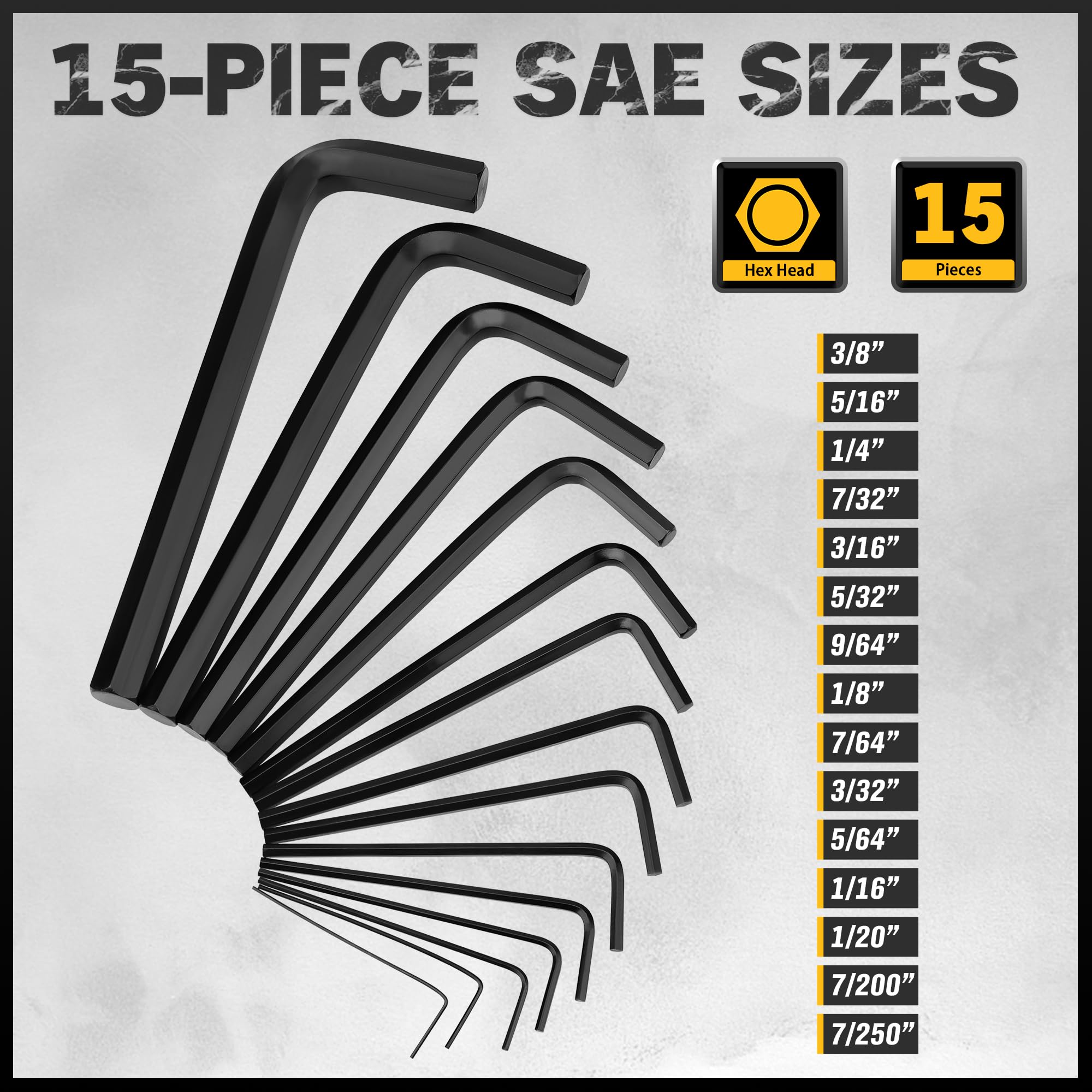 Zestaw narzędzi naprawczych Zestaw kluczy imbusowych 41 szt. Standardowy SAE (0,028"-3/8") i metryczny,7 mm-10 mm) Torx (T9-T50) w walizce do przechowywania