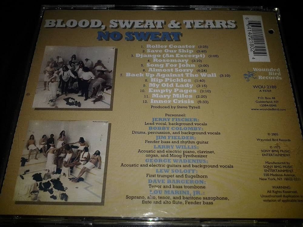 No Sweat: Blood Sweat & Tears: 0066414021802: Amazon.com