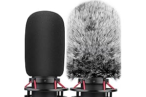 Pop Filter for Hyperx Quadcast s, Mic Foam Cover + Fluffy Mic Cover Combo 2Pack