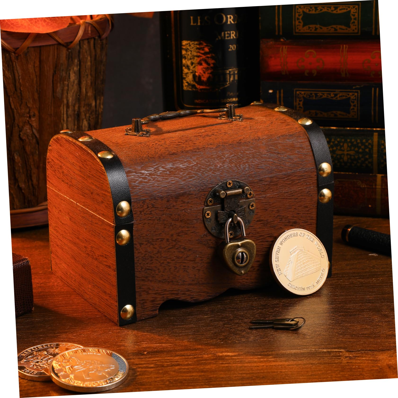 Scrigno Del Tesoro In Legno Vintage - Con Lucchetto Per Conservazione