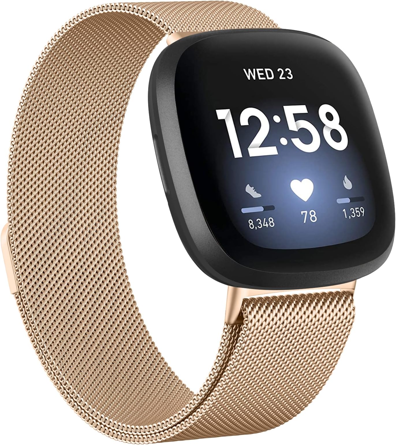 Metal Bands Compatible with Fitbit Versa 4/Sense 2/Versa 3/Sense, Women Men Adjustable Bracelet Strap Stainless Steel Replacement Wristband for Fitbit Versa Smart Watch