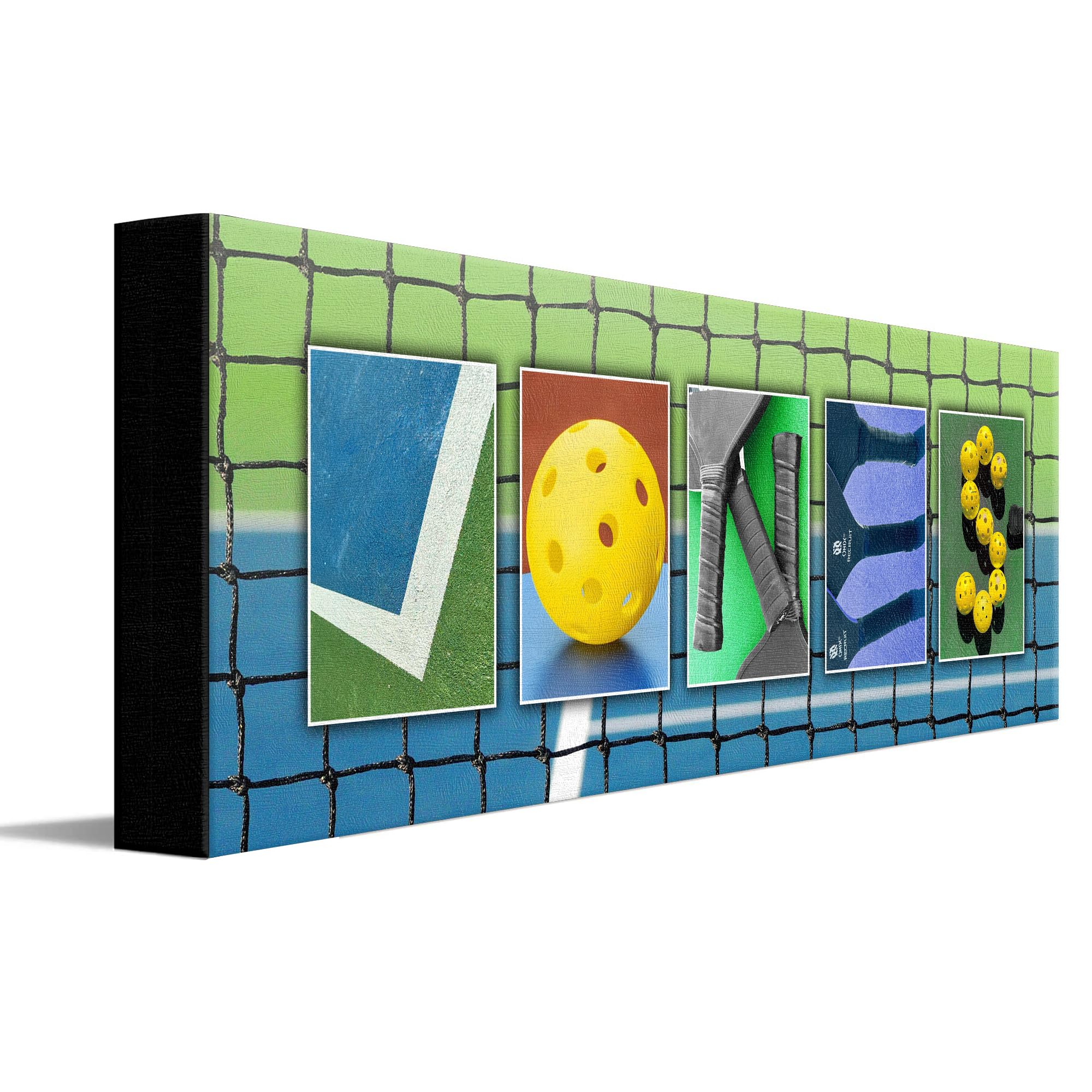 PICKLEBALL Custom Photo Name Art | Premium Float Framed Canvas | 18”x6