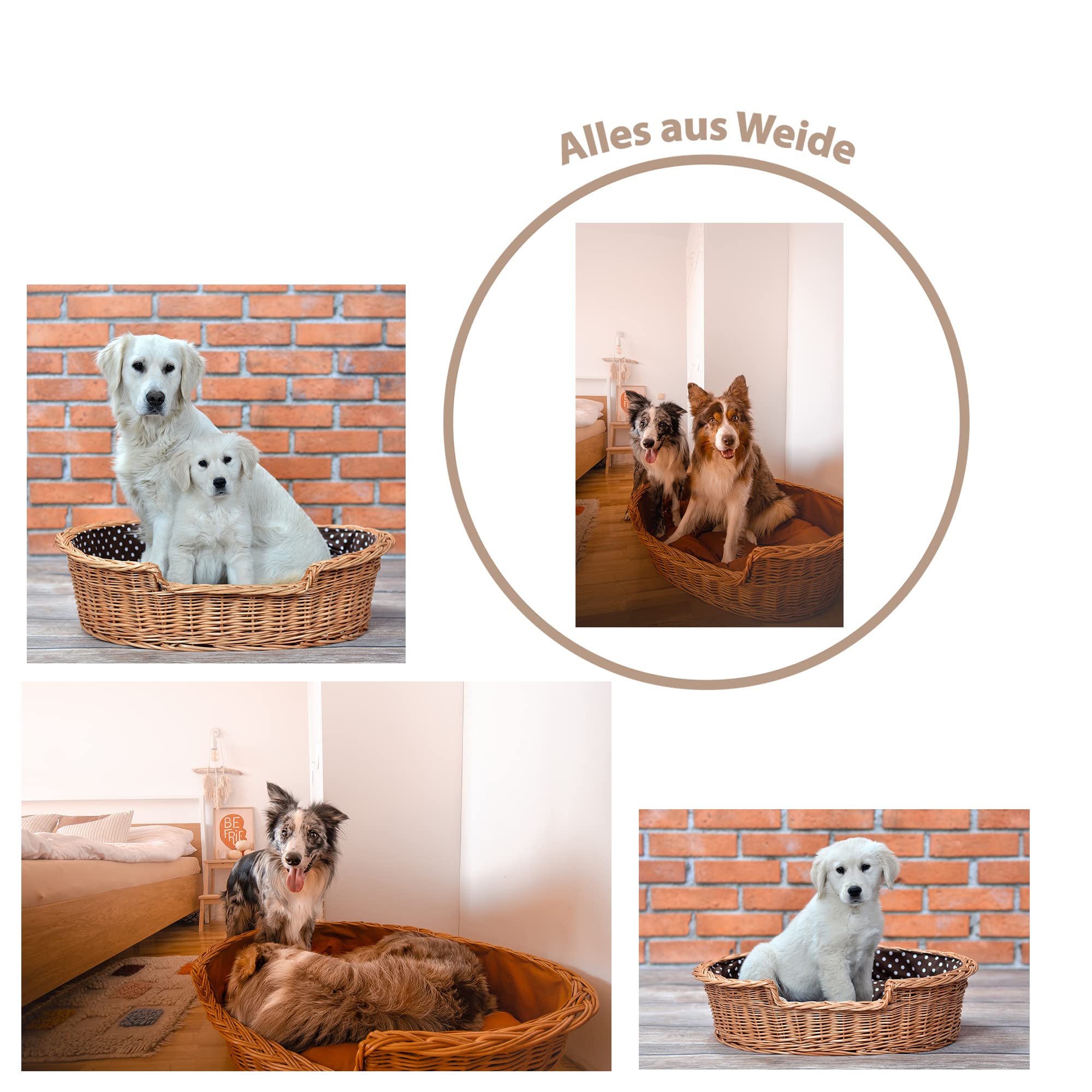 Papelera de reciclaje para perro o gato Oval, – Cesta Forrada con cojín