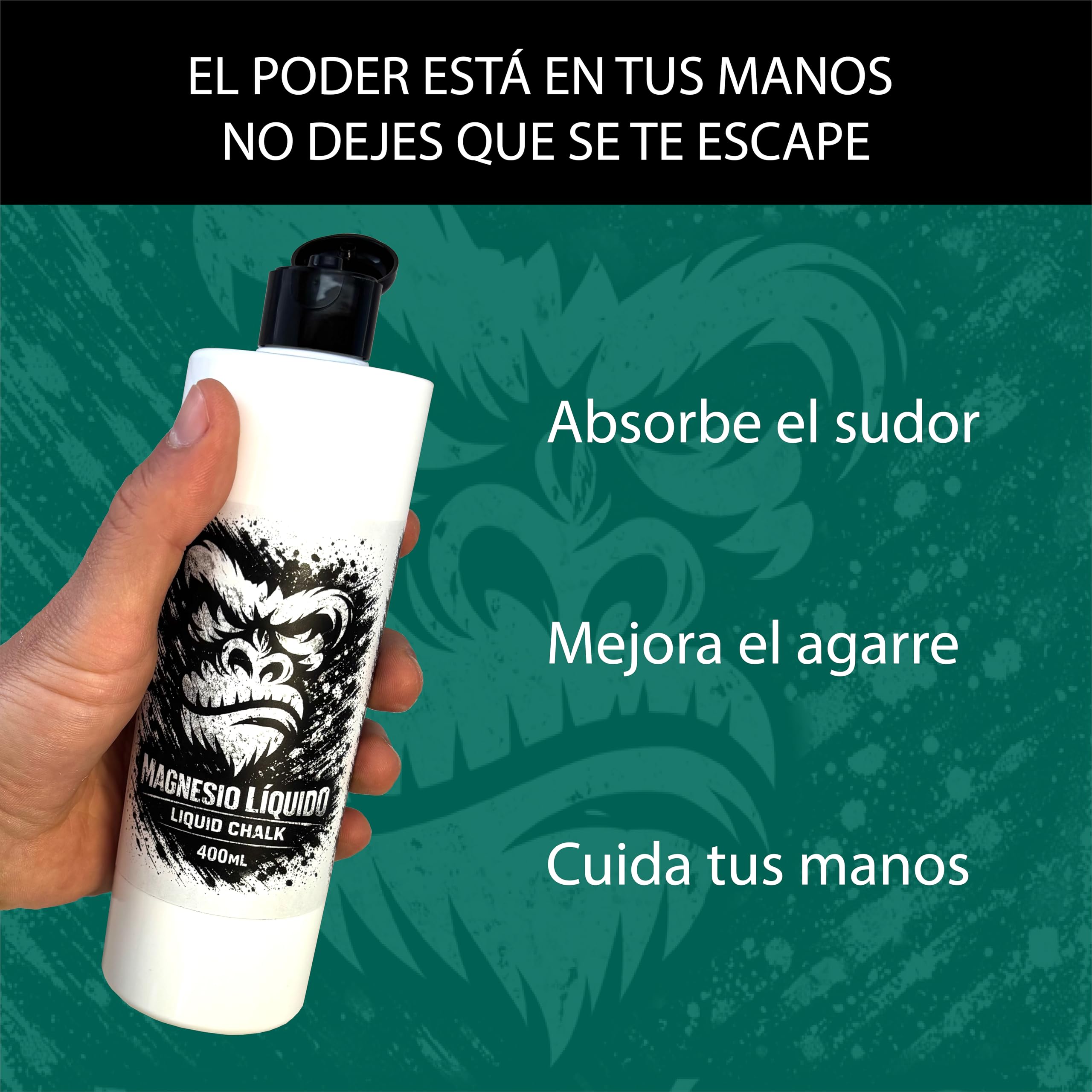 Magnesio Líquido 400mL para Escalada, Crossfit, Gimnasio, Agarre y Cuidado de Manos con Aloe Vera y Menta