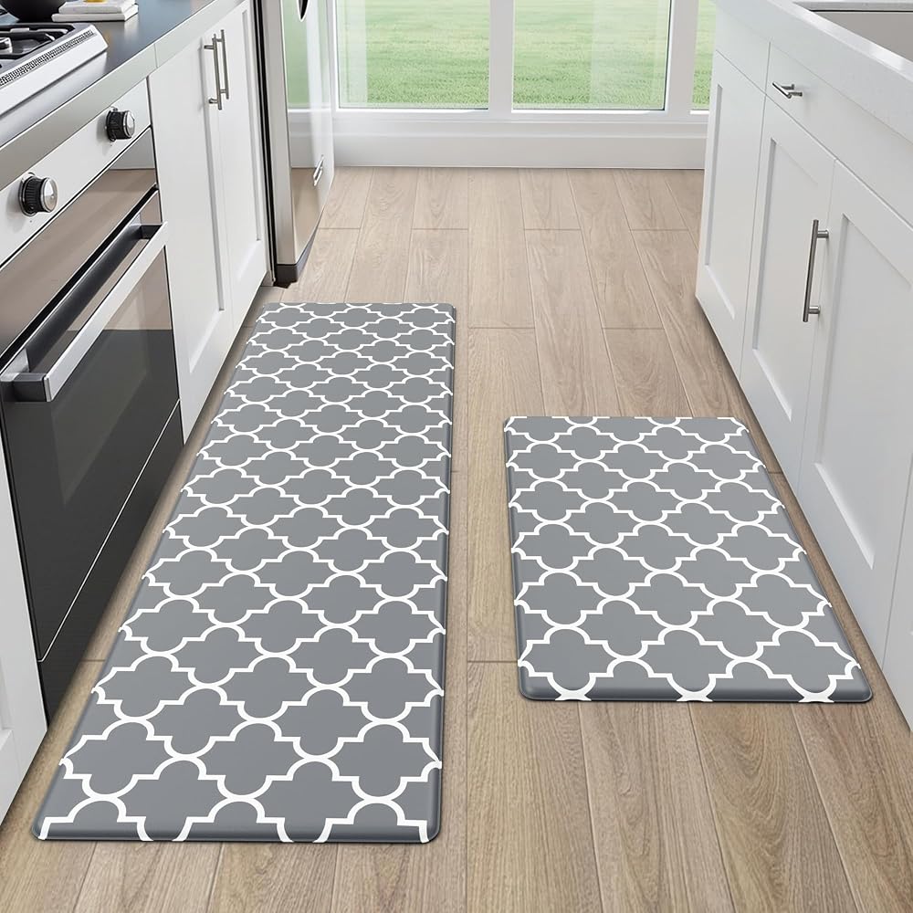 Cushioned Kitchen Mats 2pcs Anti Fatigue Kitchen Mats for Floor,Grey — 사진 1