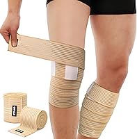 Vista 11 de ONTYZZ Vendaje de compresión ajustable para pantorrilla, rodilleras elásticas deportivas para reemplazo de muñeca, codo y tobillo Negro