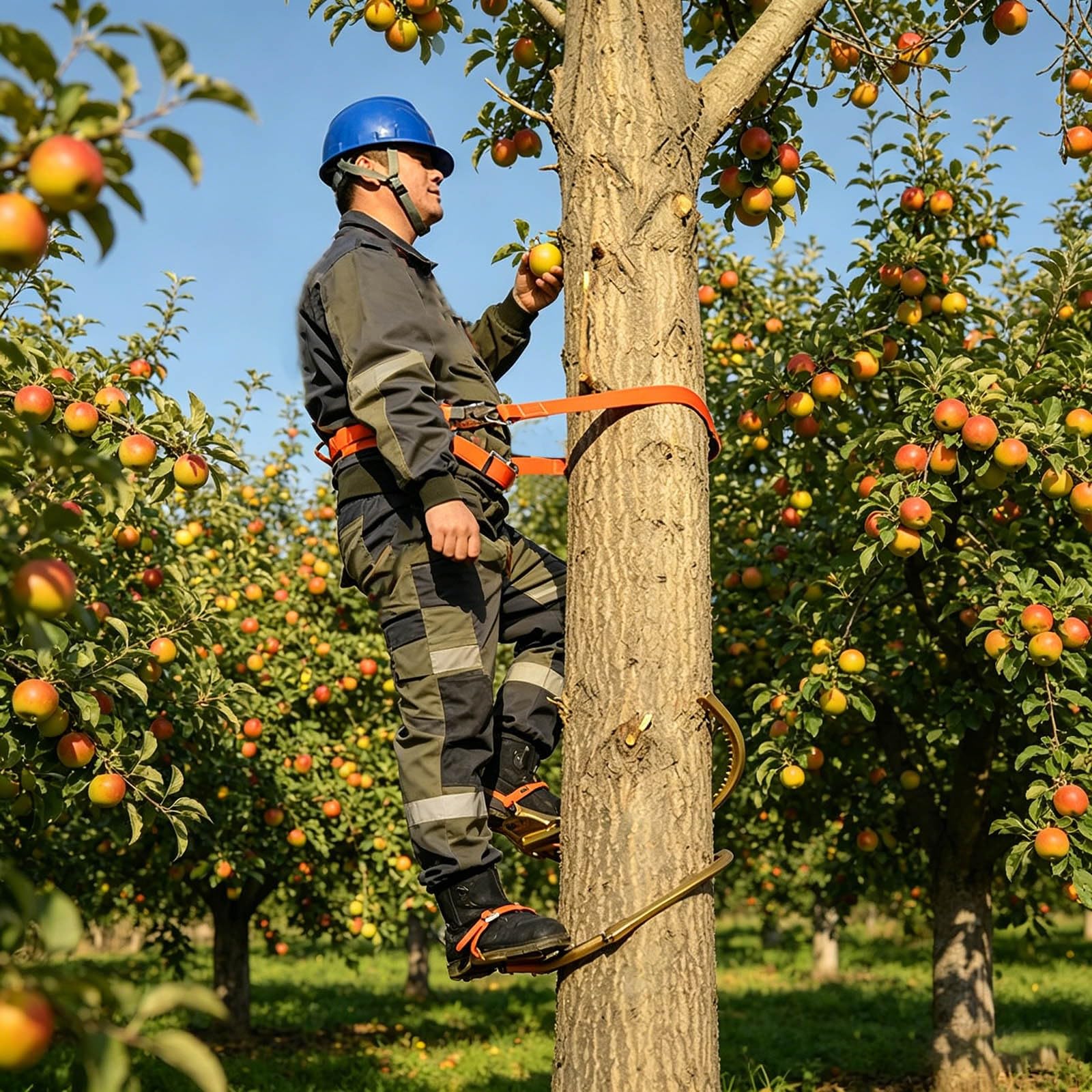 2026 Attrezzatura da arrampicata professionale per elettricisti Decespugliatore Scarpe da arrampicata regolabili Attrezzature di sicurezza antiscivolo ad alta resistenza (oro, 20 cm)
