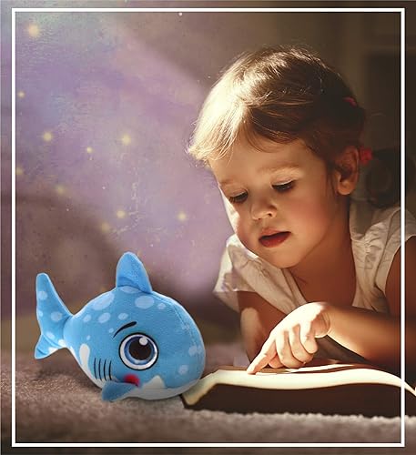 Miniatura 6 de DolliBu Juguete de peluche de tiburón azul, para niños y adultos, regalos de abrazo de tiburón, lindos animales de peluche para niños pequeños y la