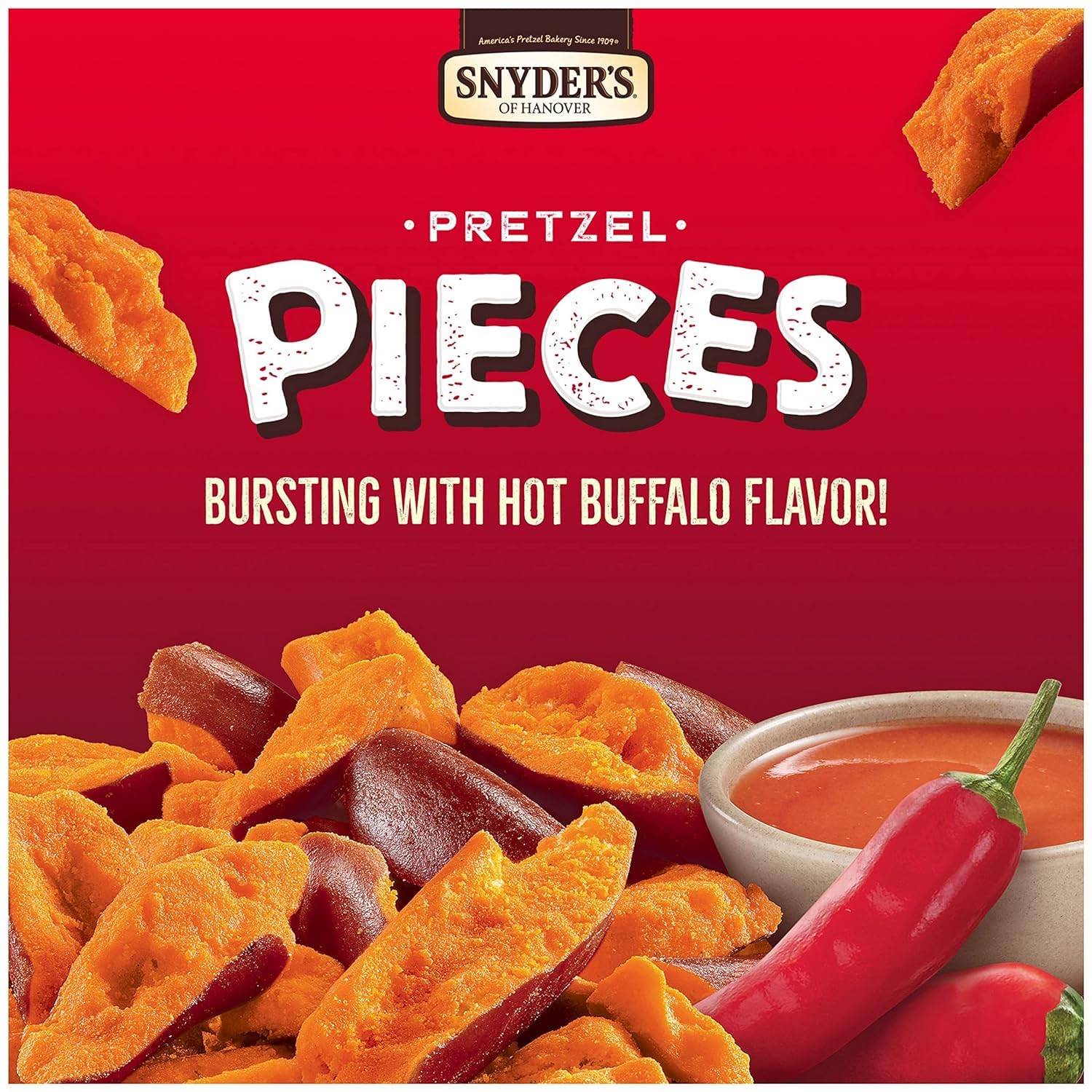 Snyder's of Hanover Pretzel Pieces, Hot Buffalo Wing, 2.25 Oz Pack of 12 bundled by SUPERDEALS with mystery gift in every order