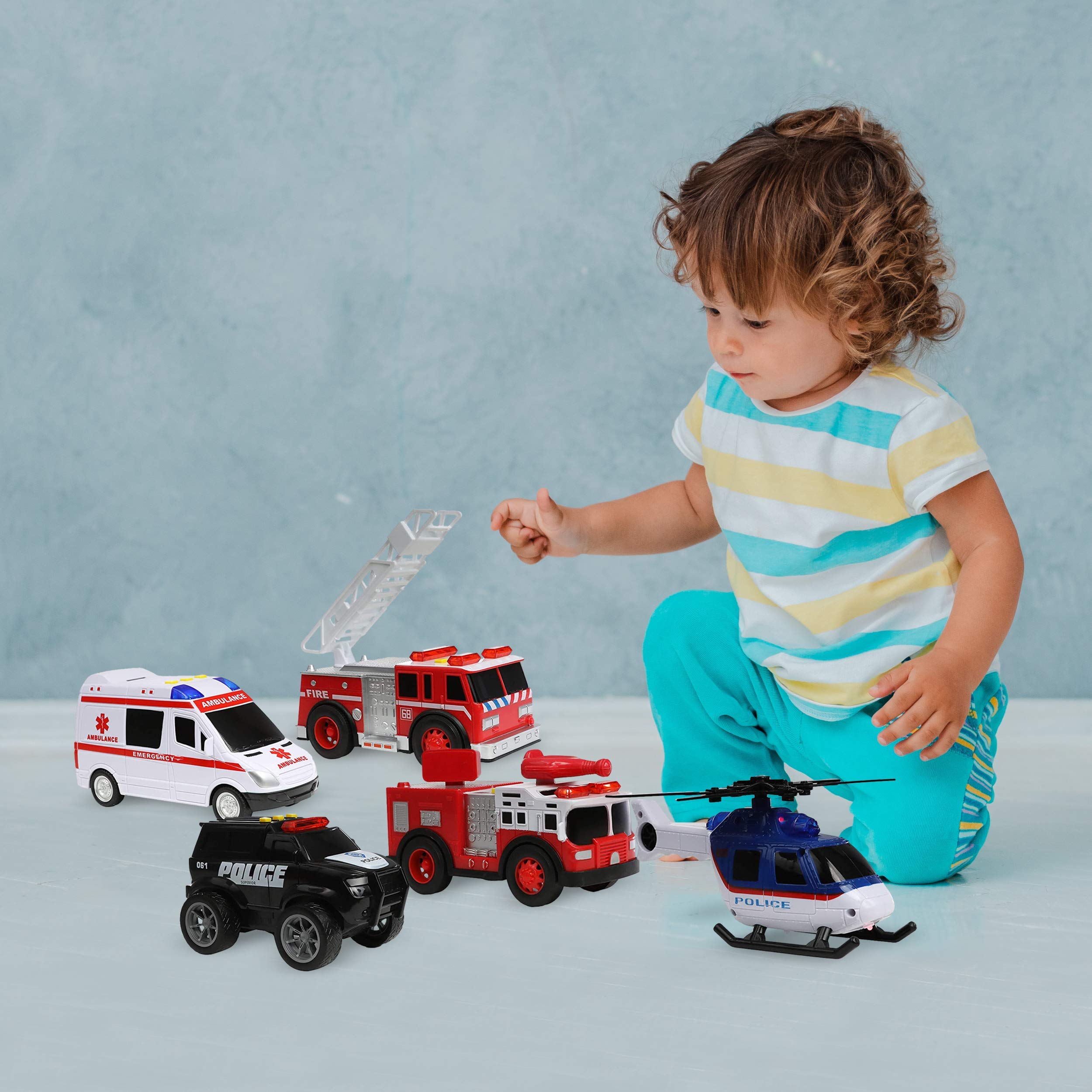 Buy Top Right Toys Fire Engine Ambulance Police Car Fire Truck and