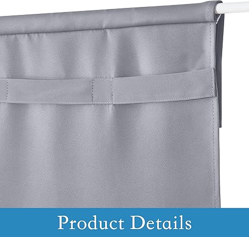 Miniatura 6 de RYB HOME Cortinas opacas para puerta, longitud autoadhesiva, longitud ajustable, cortinas de ventana para puerta Tricia, cocina, baño, comedor,