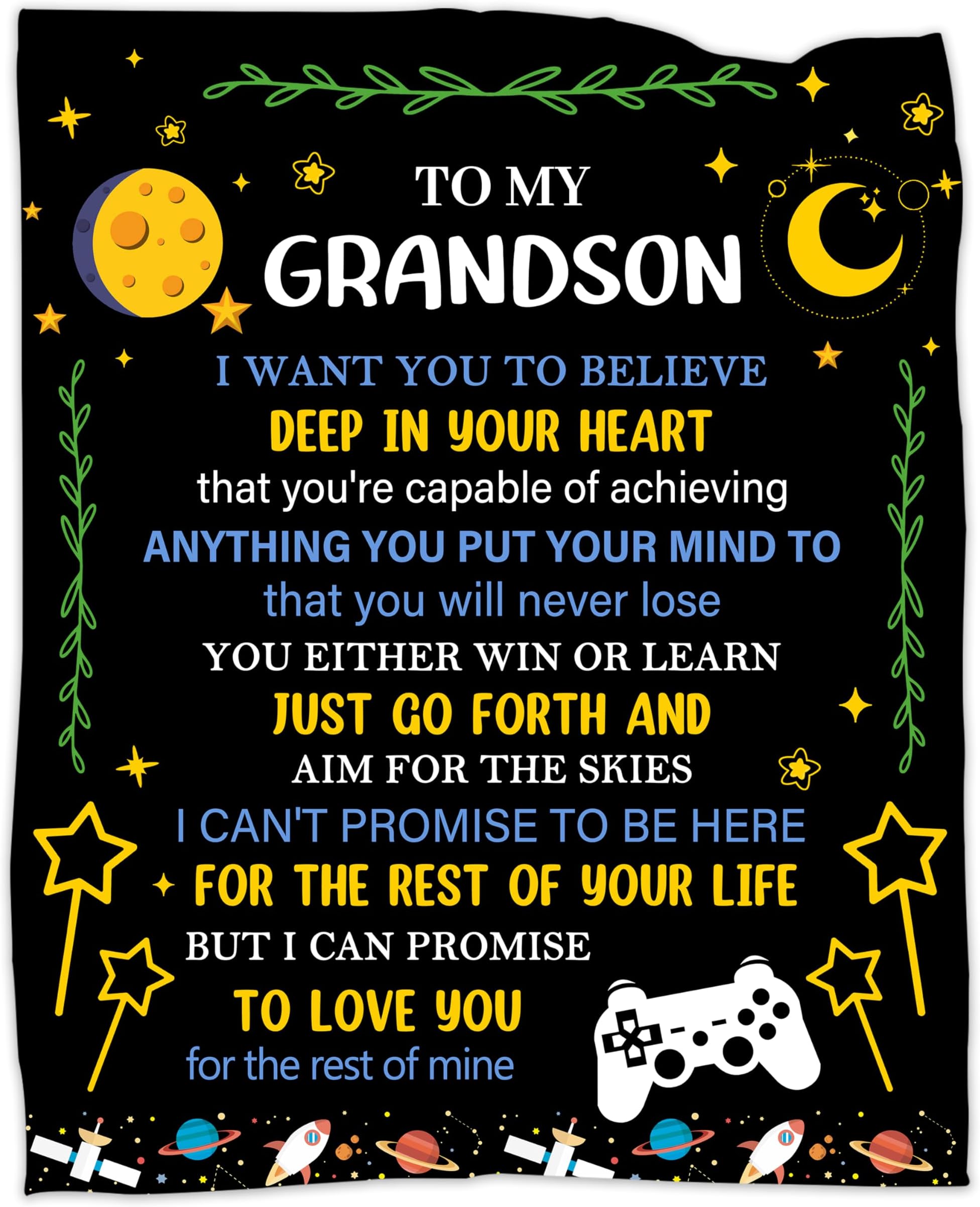 Oriwave Personalized Gifts for Grandson Custom Blankets to