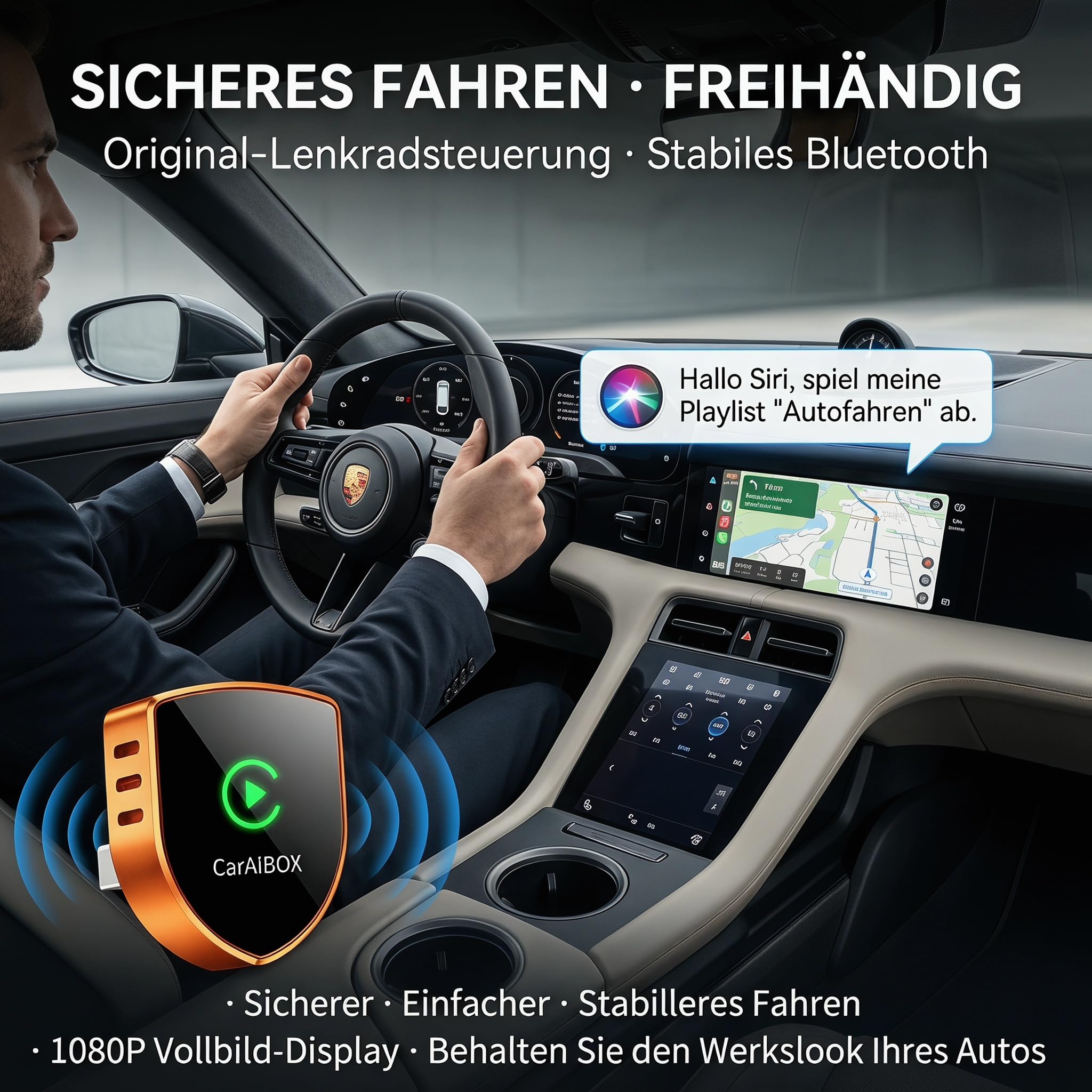 2026 2 w 1 bezprzewodowy adapter CarPlay i Android Auto, Shield Metal Shell, ultra-szybkie WiFi 6 Zero Delay Dongle, automatyczne połączenie (USB/C), tytanowy pomarańczowy