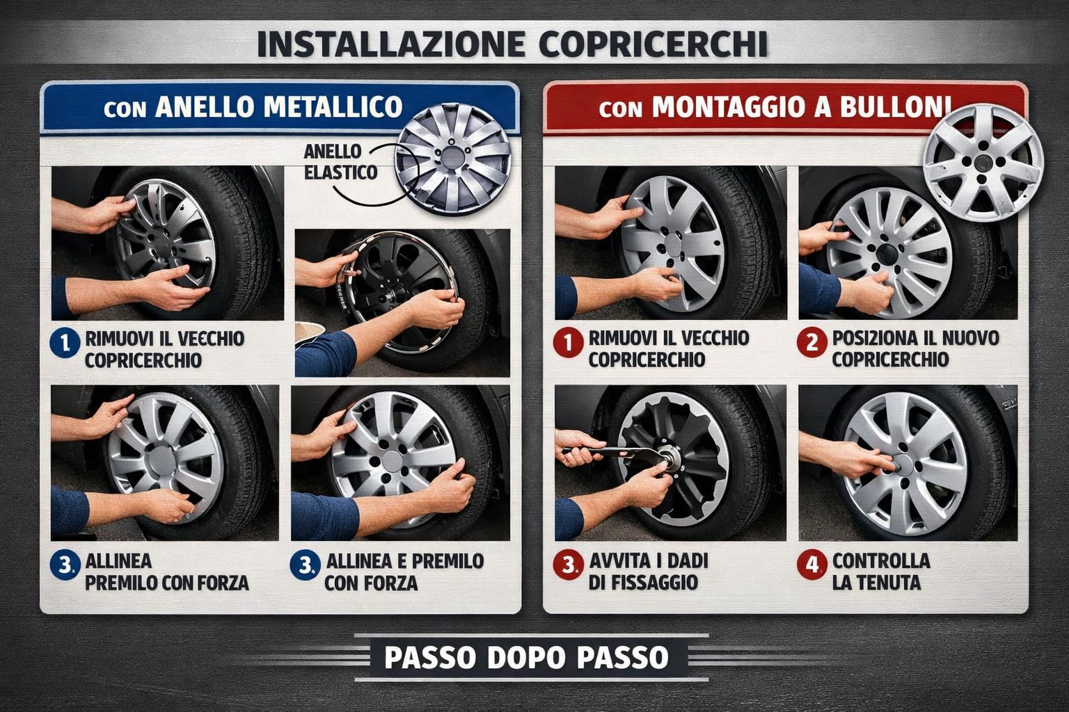 Set 4 Copricerchi 15″ Per Renault Clio (2005+) – ABS Antiurto, Argento, Con Anello Di Fissaggio Per Cerchi In Acciaio