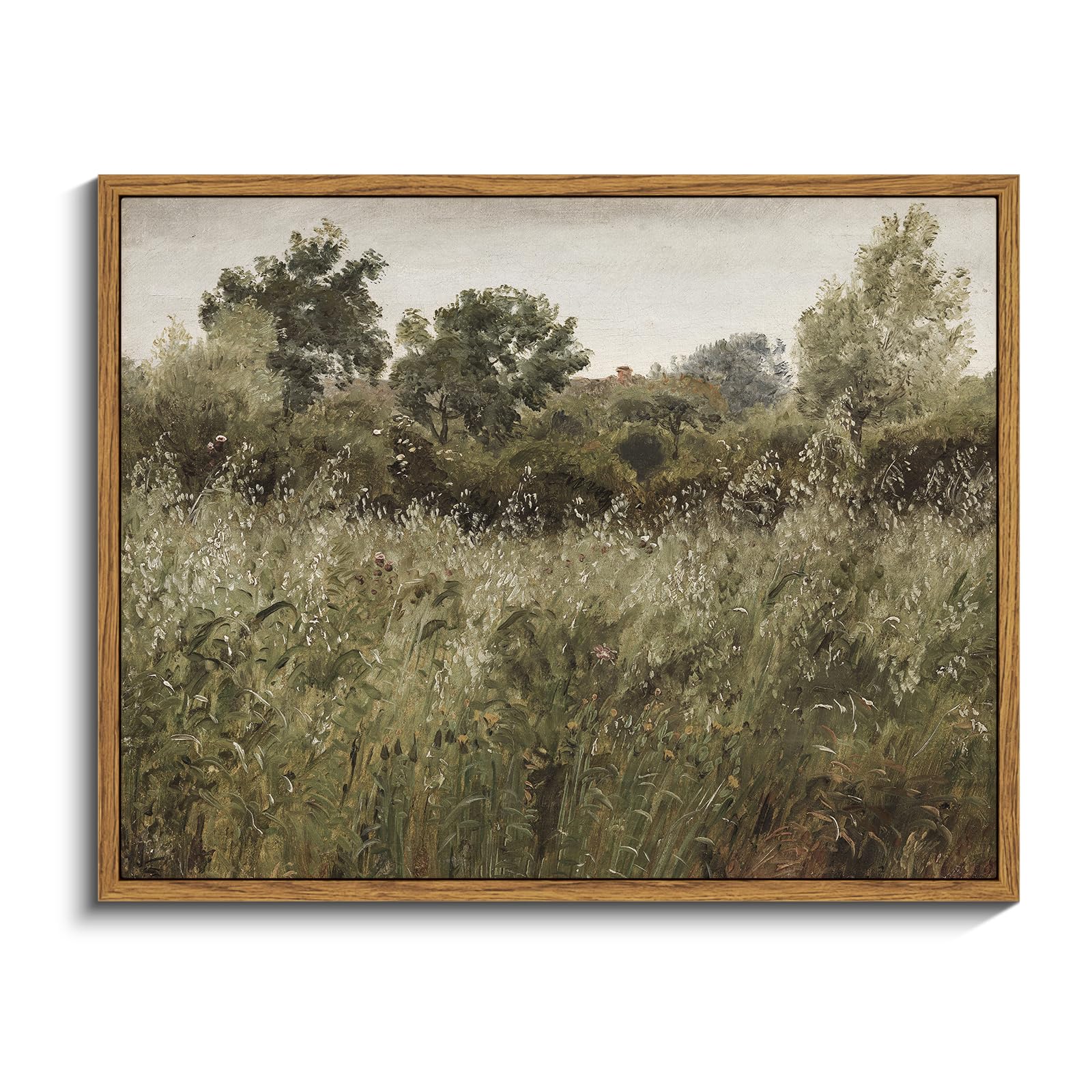 InSimSea Framed Canvas Wall Art, Meadow with Flowers Painting, Landscape for Living Room, Bedroom, Home, Bathroom Decor, 8x10 — view 155