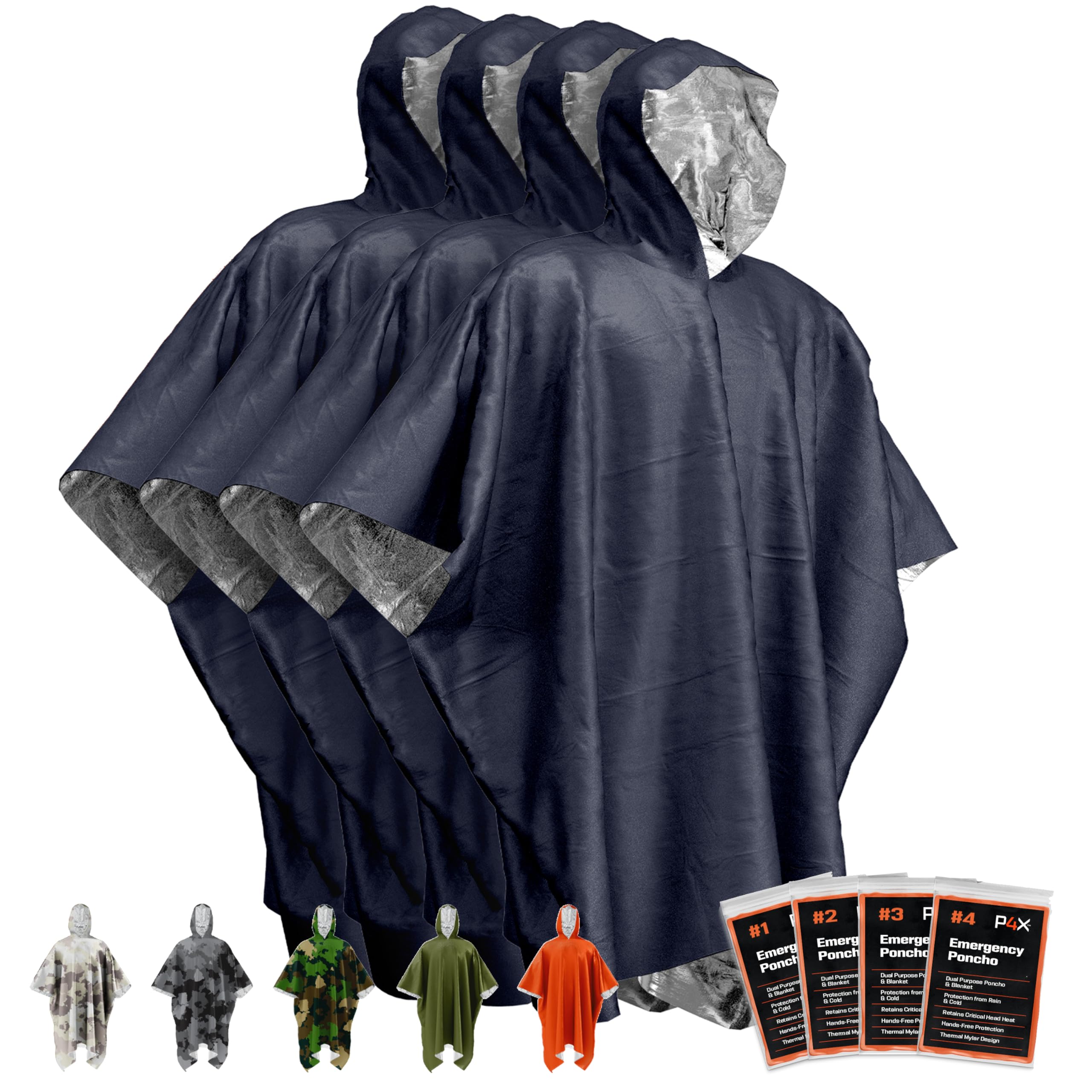 Amazon.com: PREPARED4X Emergency Poncho with Mylar Blanket Liner