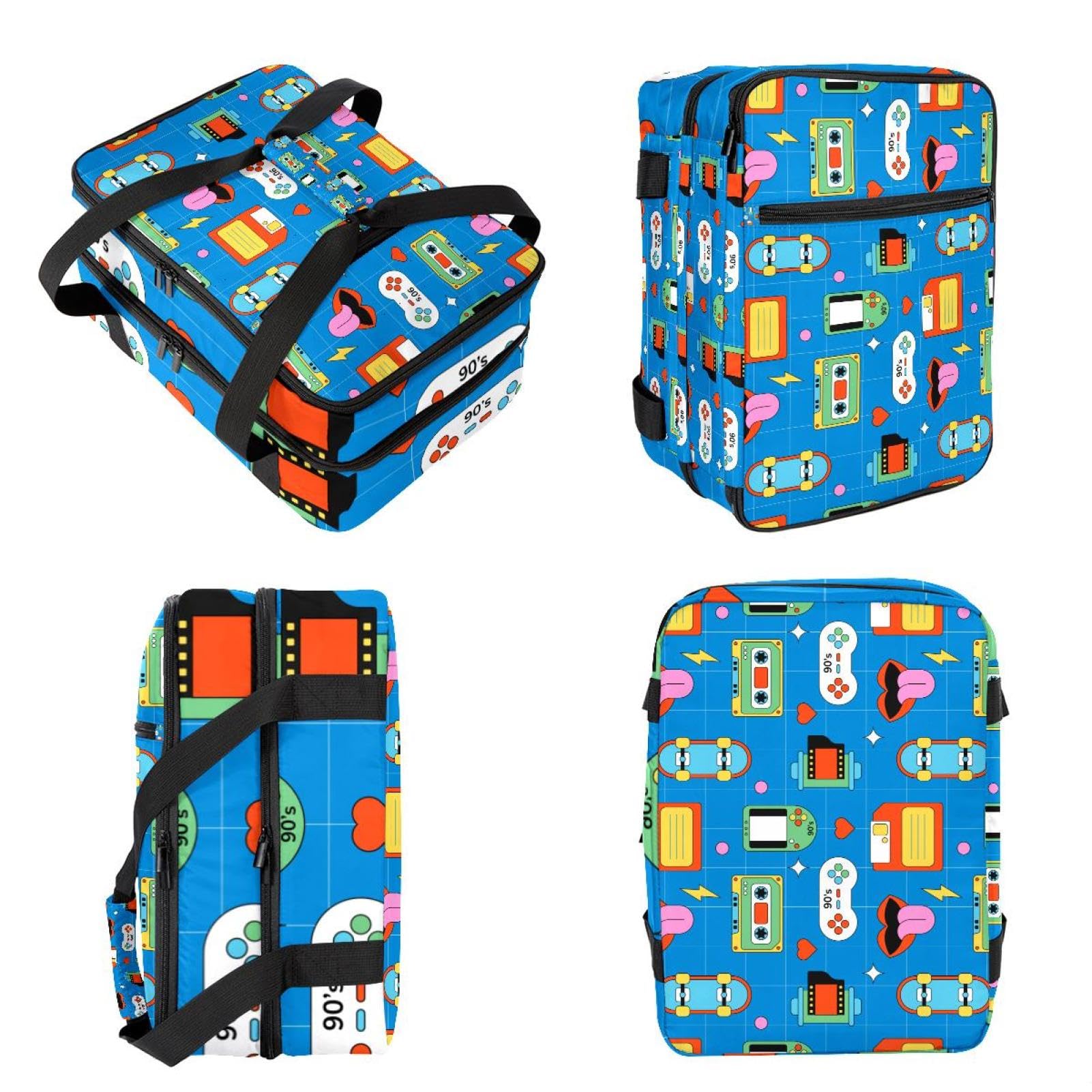 Grand sac à déjeuner isotherme pour homme et femme, double couche, étanche, étanche, réutilisable, sac fourre-tout pour le travail, l'école, le pique-nique, la plage, le camping, les voyages, motif