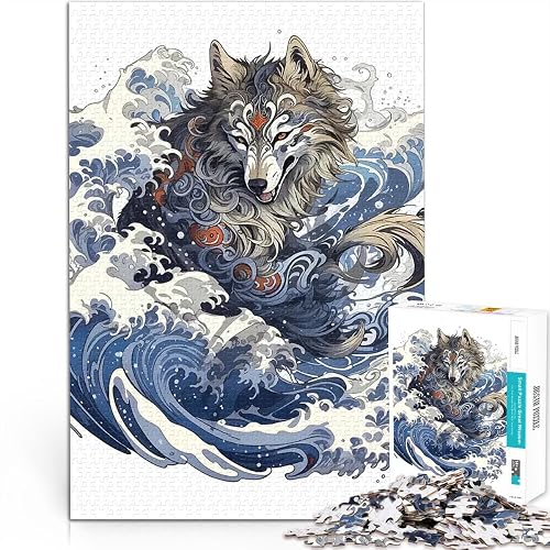 La Gran Ola del Lobo en Japón Puzzle de 1000 Piezas para Adultos Juegos Divertidos para la Familia con Piezas…