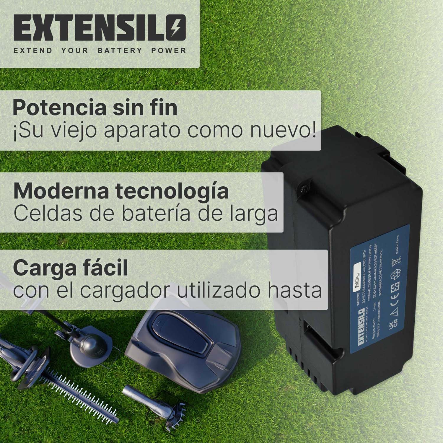 Batería Compatible con Smart G-Force SB1200 Robot cortacésped cortacésped 5000mAh 25,2V Li-Ion 126 WH
