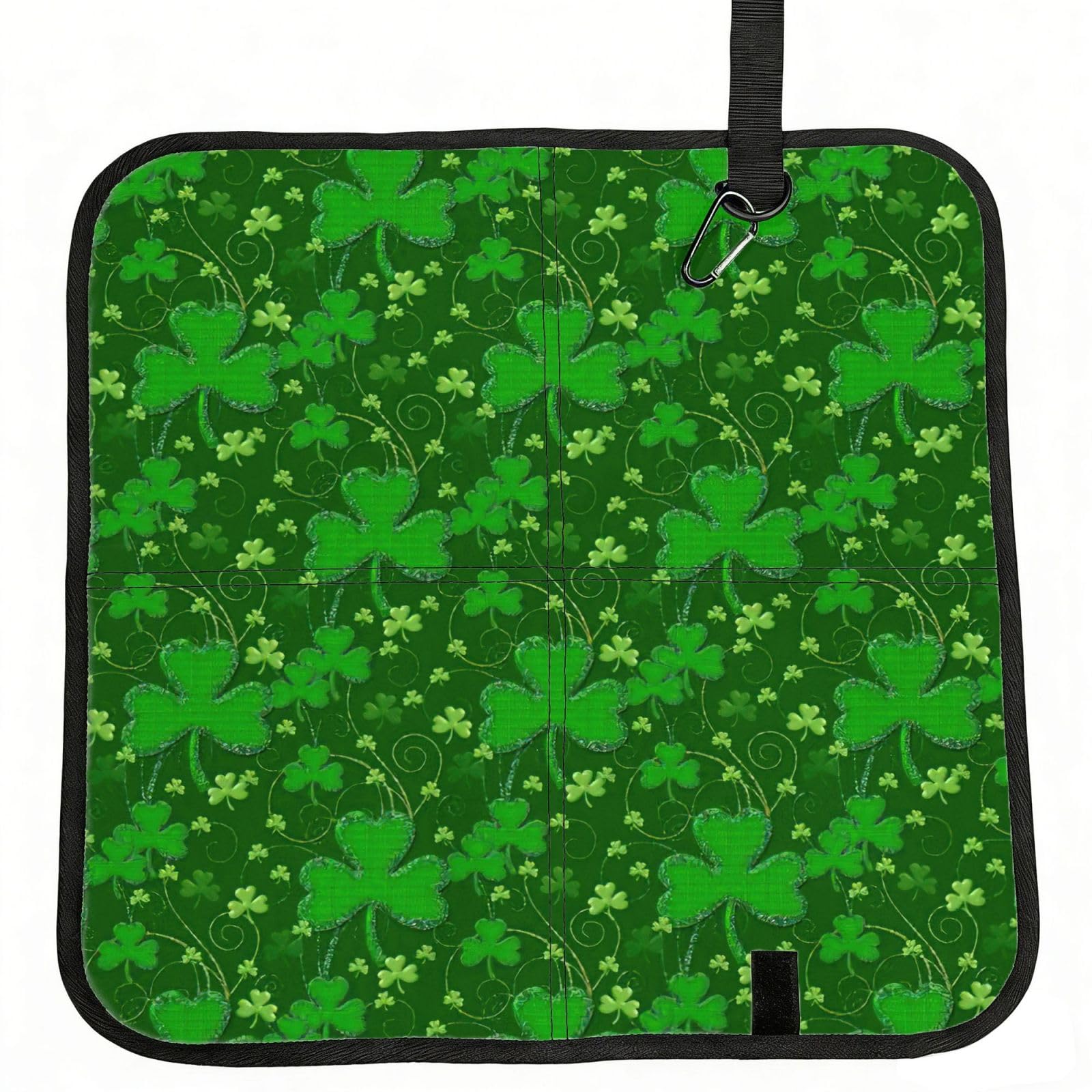 KAPPTYY background st patrick's day glitter Printed Bleacher Seat Cushion PE Foam Filling, Foldable Sitting Pad for Concert Stadium Events