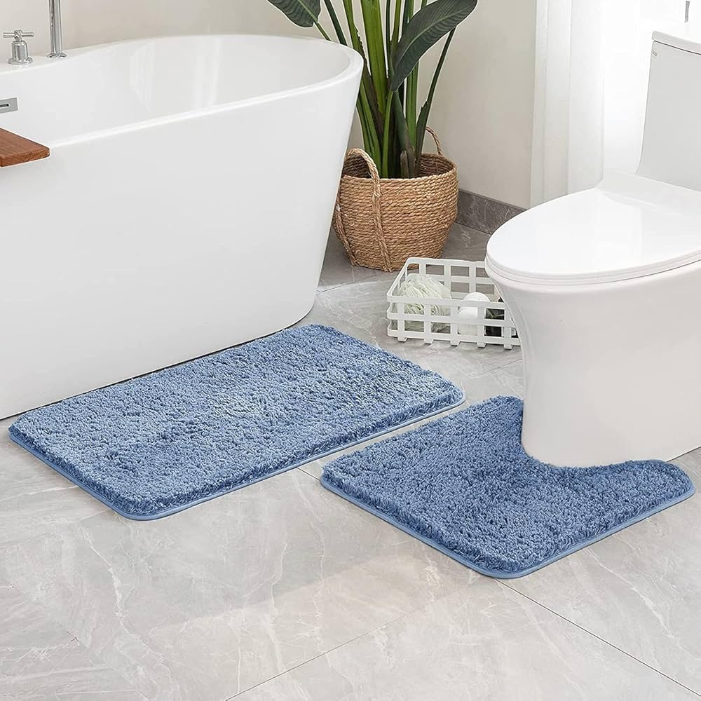 【新品・未使用】Smart Bath Mat Amazon.com: Smart Linen 3 Piece Bathroom Rug Set Includes