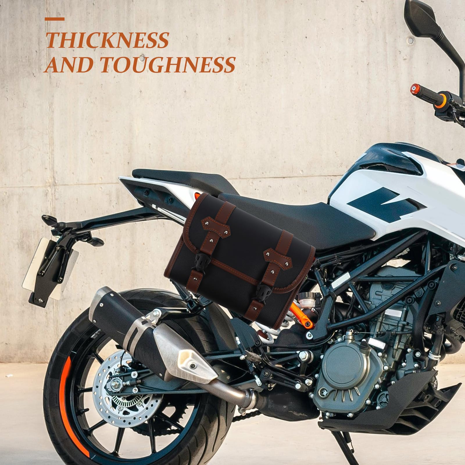 SHINEOFI Borsa da Sella per Moto in Pelle PU Resistente Borsa Forcella Moto a Due Toni Spazio Extra Organizer Multifunzionale Adatto a Vari Modelli Installazione Rapida per Uso Urbano e