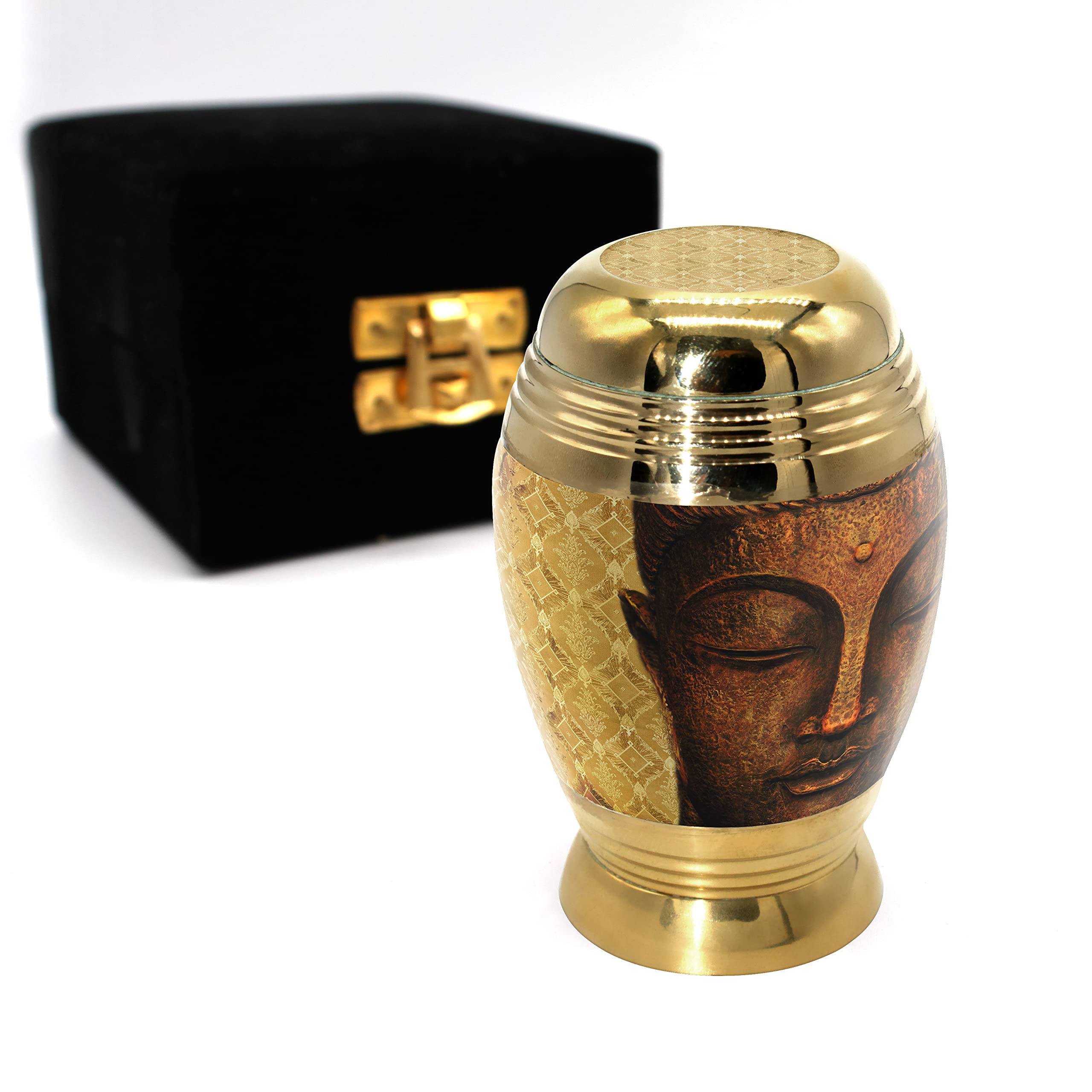 Golden Buddha Cremation Urn for Ashes Adult Male - Personalized Cremation Urn for Ashes for Women Decorative Urns Beautifully Handcrafted