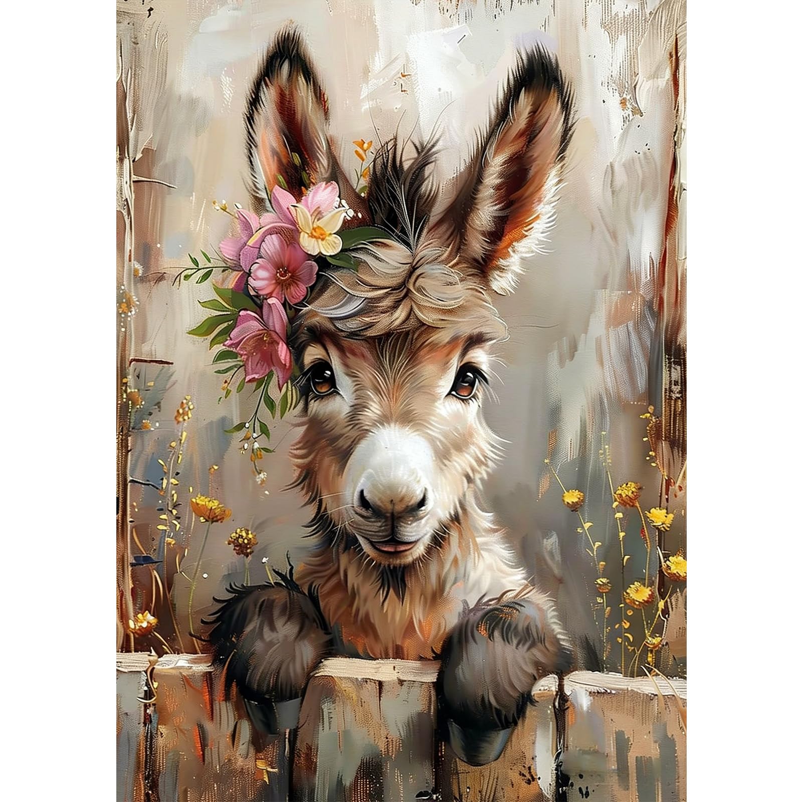 NAIMOER Donkey Diamond Art Kits for Adults - DIY Full Drill 5D Animal Diamond Painting Kits - Adults Diamond Art on Canvas for Relaxation Gifts Home Decor 30x40cm โ image 1