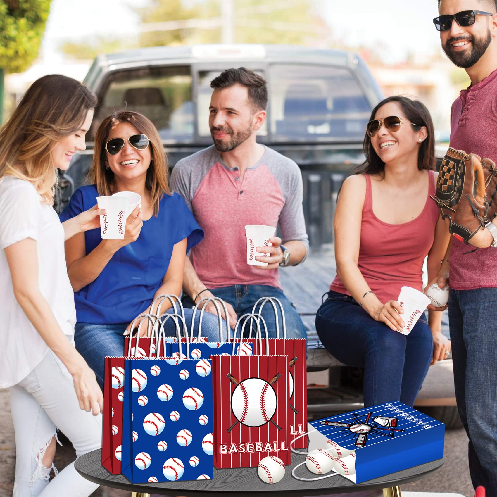 Lot De 18 Sacs Cadeaux De Fête Sur Le Thème Du Baseball, Sacs à