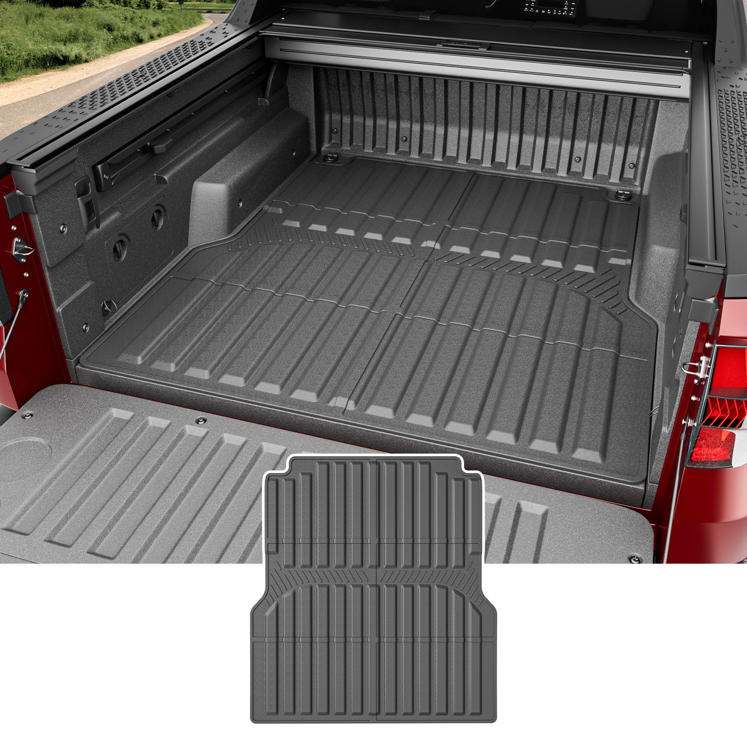 powoq Truck Bed Mat Compatible with 2022-2024 Hyundai Santa Cruz 4.3FT Truck Bed Liner Cargo Mat Cargo Liner Replacement for 2022 2023 2024 Hyundai Santa Cruz Accessories