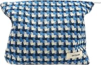 Vista 10 de Bolsa de maquillaje para mujeres, bolsa de cosméticos de pana con diseño estético, bolsa de mano para damas, estuche para lápices para niñas, lindo