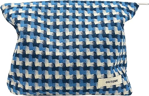 Miniatura 10 de Bolsa de maquillaje para mujeres, bolsa de cosméticos de pana con diseño estético, bolsa de mano para damas, estuche para lápices para niñas, lindo