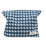 GUTGNK Corduroy Ladies Cosmetic Bag, Large Capacity Canvas Cosmetic Bag Travel Toiletry Bag Accessories Organizer, Blue Mesh