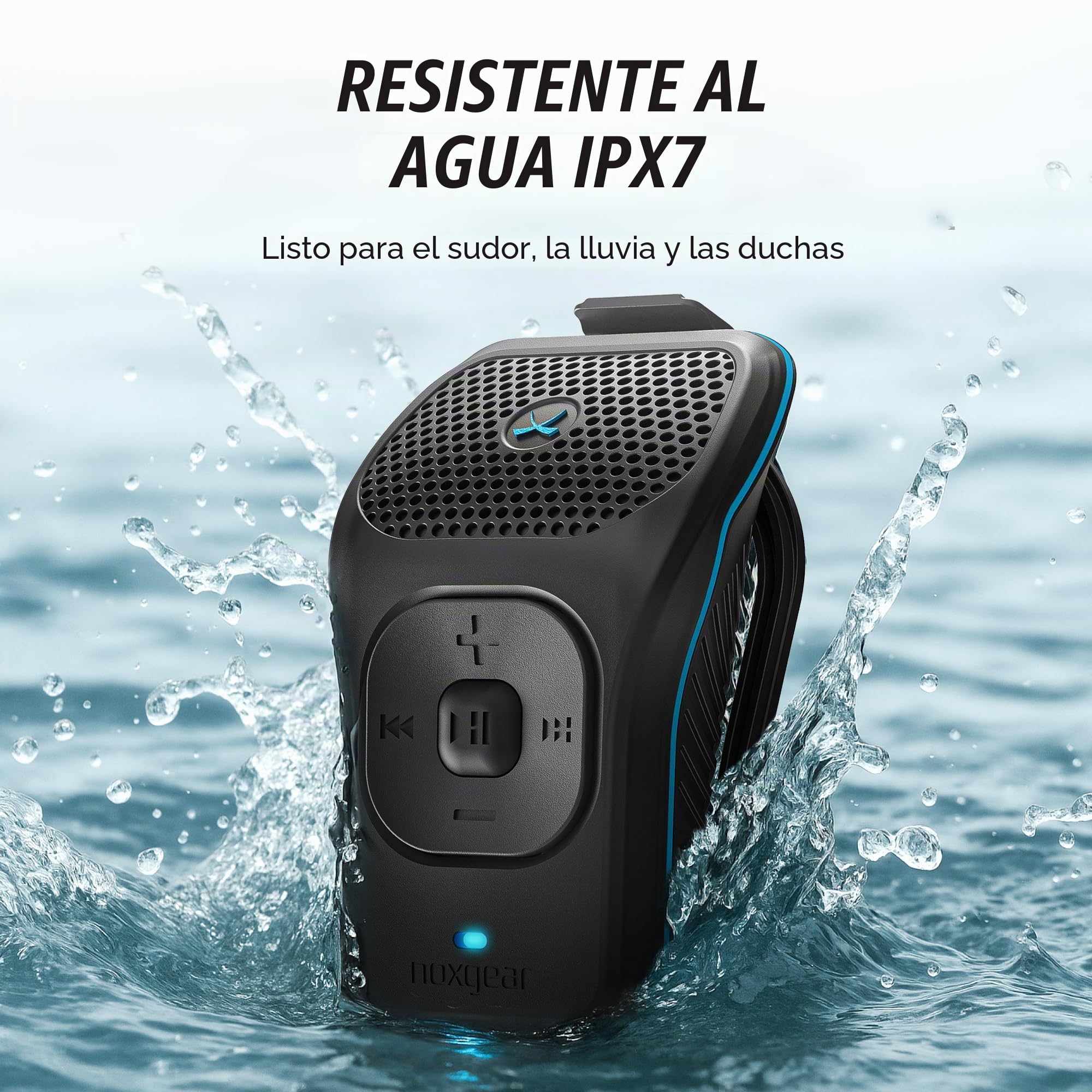 noxgear - Altavoz Bluetooth portátil de 39 g, Mini Clip magnético, Impermeable hasta 15 Horas de reproducción | Bluetooth Clip, Altavoz portátil con micrófono, Alcance de 30,5 m
