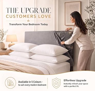 Belledorm Bed Headboard Cover, Single Bed Headboard, Navy Faux Suede
