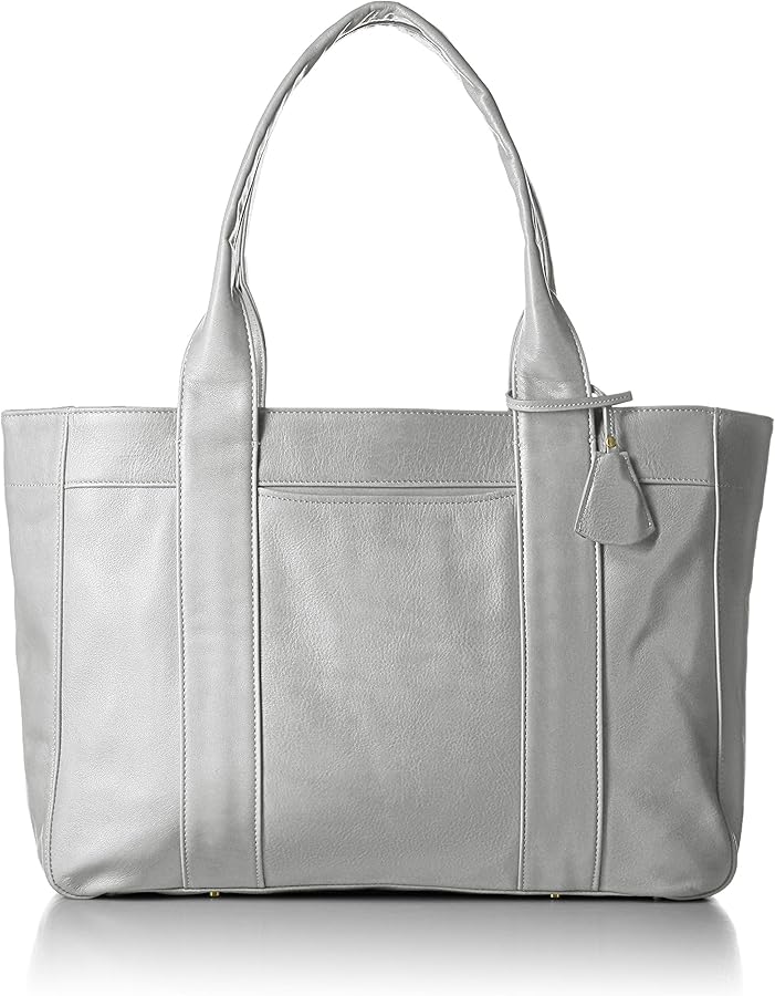 美品 aniary アニアリ トートバッグ グレー レザー 本革 ネームタグ