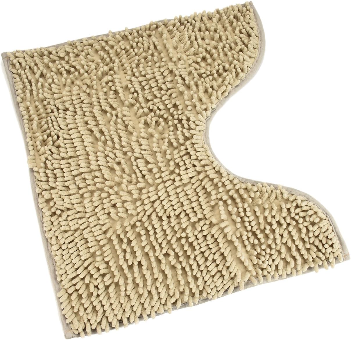 CHESEY Non Slip Toilet Rug U Shaped Soft Bathroom Mat Microfiber Contour Absorbent Grey