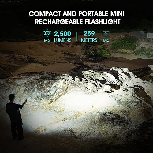 Miniatura 3 de S10Pro - Linternas LED recargables de bolsillo, linterna brillante de 2500 lúmenes altos, pequeña linterna táctica, luces de flash magnéticas MIni