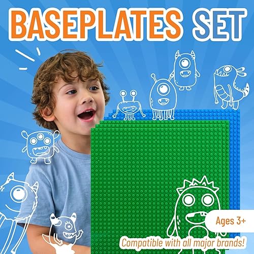 Miniatura 7 de Strictly Briks Classic Briks - Placas base apilables de 10 x 10 pulgadas, paquete de 6, 100% compatibles con todas las principales marcas de