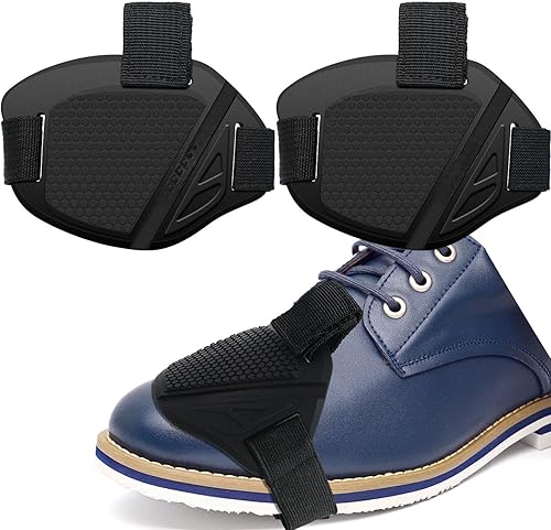 Protector de zapatos de motocicleta de 2 piezas y almohadilla de palanca de cambios de goma, color negro