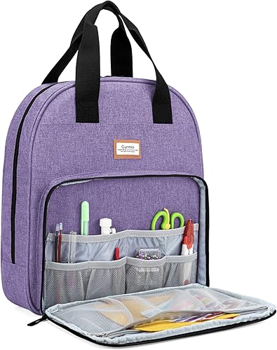 CURMIO Bolsa de Bordado, Portafolio Portátil para Proyectos de Bordado para Arpones de Bordado, Seda, y Suministros de Punto de Cruz, SOLO LA BOLSA,