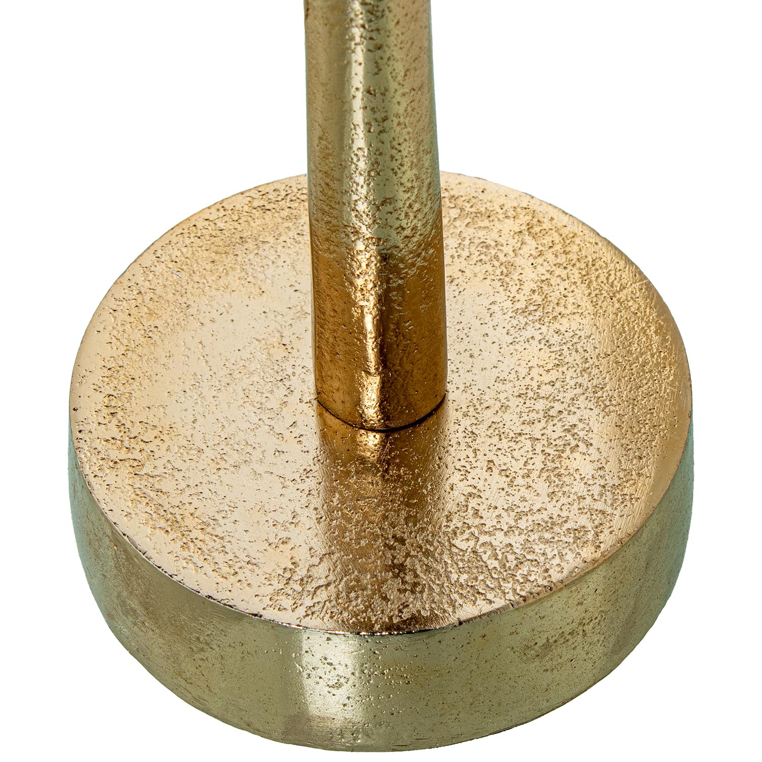 Homstart Portavelas Decorativo Portavelas Cristal/aluminio Do Rado Dorado 10 x 44 x 10 cm
