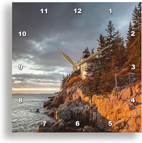 Miniatura 1 de 3dRose Reloj de pared silencioso - 10 pulgadas - Maine, Mt. Desert Island. Acadia N.P., Bass Harbor Head Lighthouse. - Maine