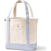 Lands End Open Top Canvas Tote Bag